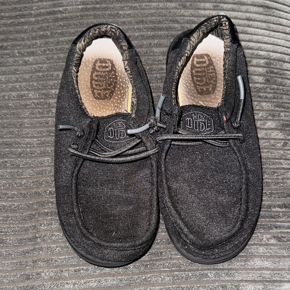 Hey Dude Kids Black Moccasins